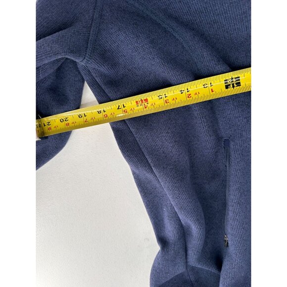 L.L. Bean Navy Full-Zip Fleece Jacket M Reg Prescott Embroidered Logo Coastal - Picture 4 of 6